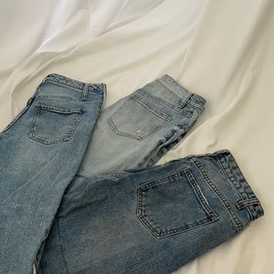3 pairs high waisted jeans